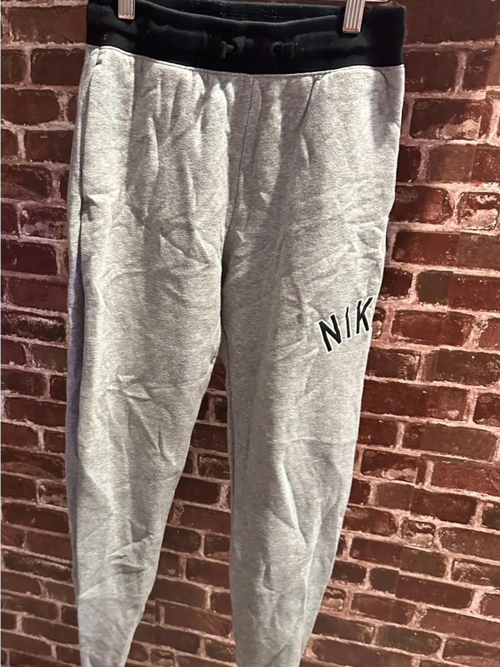 Nike Kids Light Grey & Black 'Air' Jogger Sweatpants